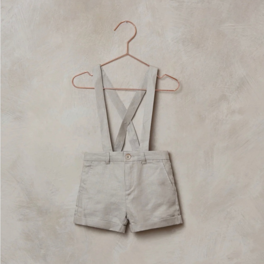 NWT Noralee Baby Boy Suspended Shorts in Ash Color Size 3M Sold Out!